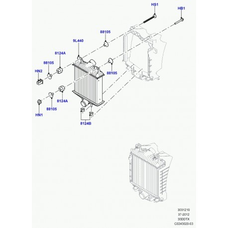 Land rover bague isolante Range L405,  Sport (LR038854)