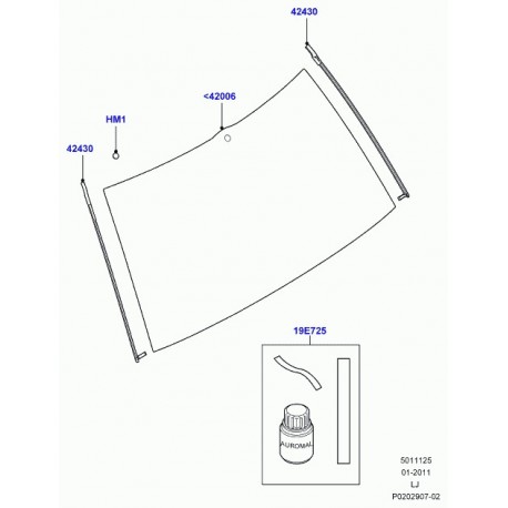 Land rover glace panneau arriere Range L322 (LR039065)