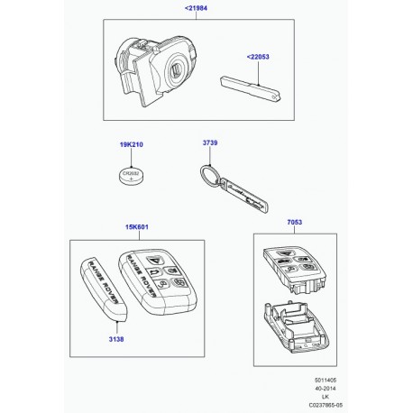 Land rover anneau-cle Range L405 (LR039286)