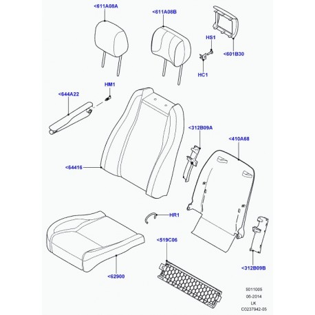 Land rover ensemble appui-tete Range L405 (LR039532)