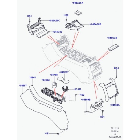 Land rover insert-couvercle porte gobelet Range L405,  Sport (LR039561)