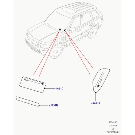 Land rover etiquette identification vehicule Discovery 3, Range Sport (LR039590)