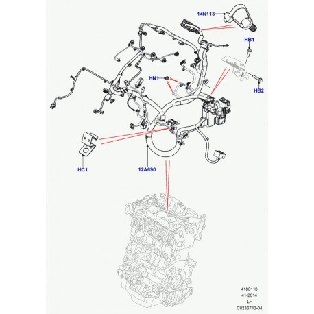 Land rover cablage moteur Evoque (LR039624)