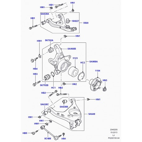 Land rover porte fusee roue arriere Range L322 (LR039924)