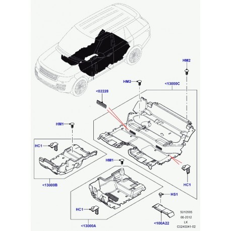 Land rover grille vent. plancher Range L405 (LR040137)