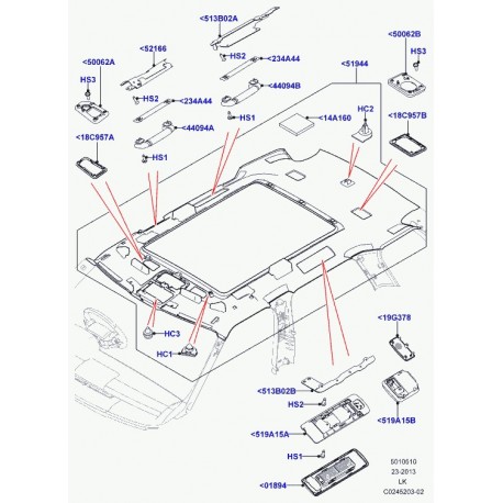 Land rover vent-pavillon Range L405 (LR040340)