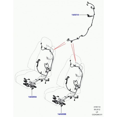 Land rover cablage siege Range L405 (LR040403)