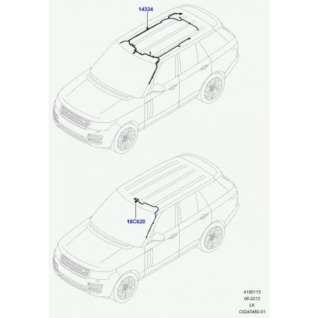 Land rover cablage pavillon Range L405 (LR040543)