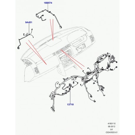 Land rover cablage airbag Range L405 (LR040550)