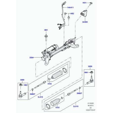 Land rover cablage epas Range L405 (LR040617)