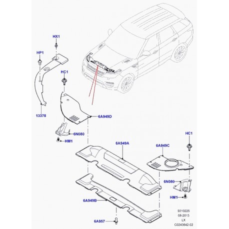 Land rover couvercle compartiment moteur Range L405,  Sport (LR040700)