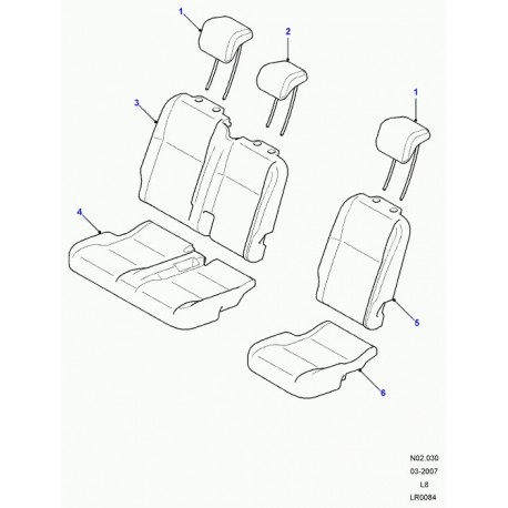 Land rover ensemble appui-tete Defender 90, 110, 130 (LR040721)