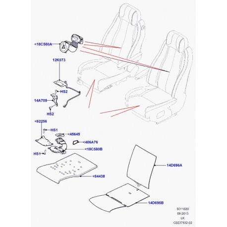 Land rover insert siege Range L405 (LR040754)