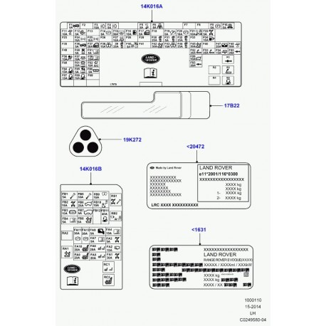 Land rover etiquette identification vehicule Evoque (LR040886)