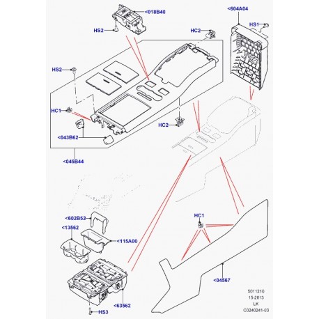 Land rover cache extremite de console Range L405 (LR040967)