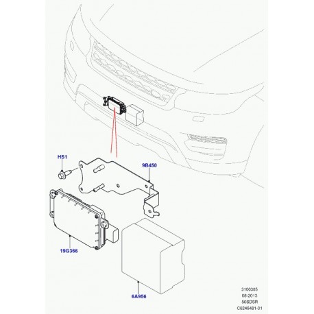 Land rover bloc mousse absorption d'energie Range L405,  Sport (LR041480)