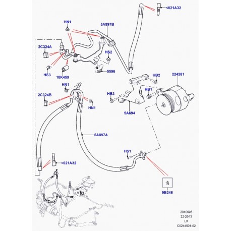 Land rover support pompe arc Range Sport (LR041974)