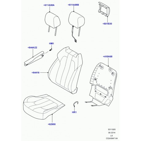 Land rover garnissage dossier de siege Range Sport (LR042042)