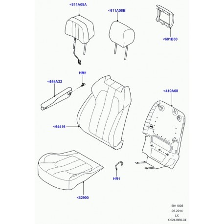 Land rover garnissage dossier de siege Range Sport (LR042054)