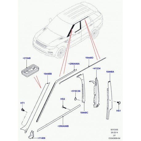 Land rover goujon Range L405,  Sport (LR042470)