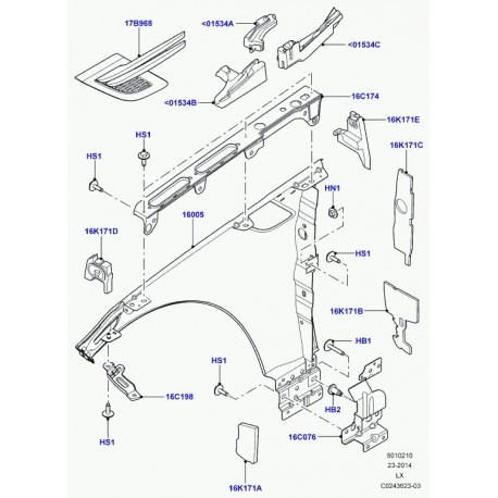 Land rover isolant rembourrage de mousse Range L405,  Sport (LR042695)