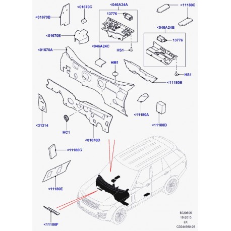 Land rover isolement Range L405 (LR042766)