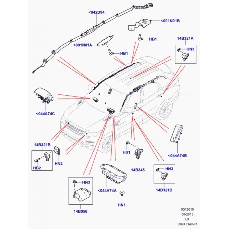 Land rover ecrou Range L405,  Sport (LR042802)