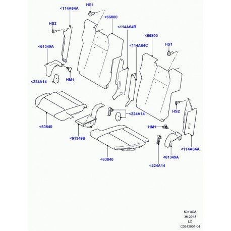 Land rover couvercle mecanismed'inclinaison Range Sport (LR042906)