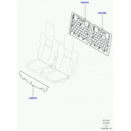 Land rover moquette dossier de siege arrière Range Sport (LR042919)