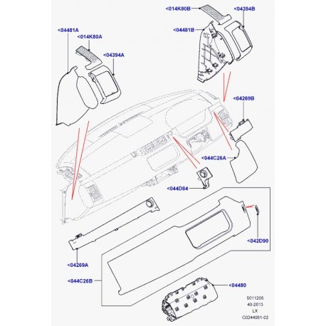 Land rover finition centrale tablier Range Sport (LR042952)