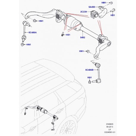 Land rover piece de jonction - barre stabilisatrice Range L405,  Sport (LR042975)