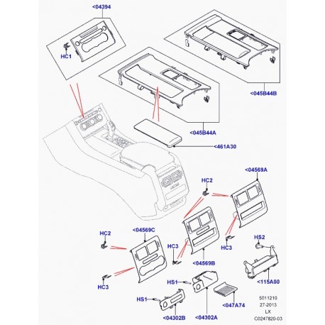 Land rover panneau console finition centrale Range Sport (LR043011)