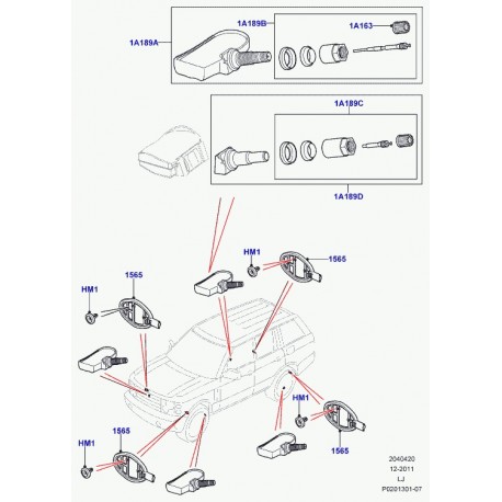 Land rover capteur-disp contr press pneus Discovery 3, Range L322, L405, Sport (LR043162)