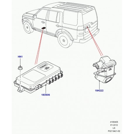 Land rover camera d'aide au stationnement Discovery 3 (LR043492)