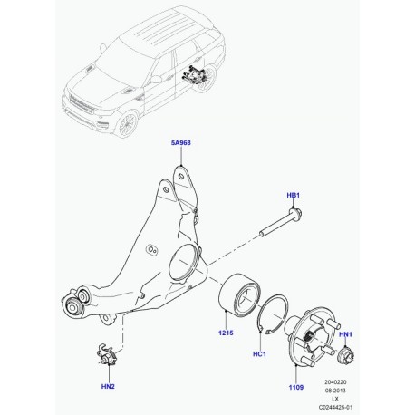 Land rover porte fusee roue arriere Range L405,  Sport (LR043593)