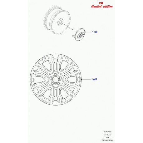 Land rover elge leichtetall Evoque (LR043646)