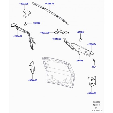 Land rover broche garnissage Range L405,  Sport (LR043717)