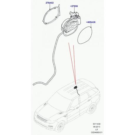 Land rover couvercle ouverture remp. reserv. Range Sport (LR043737)