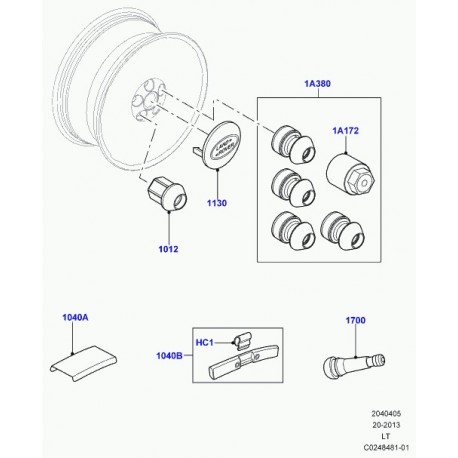 Land rover adaptateur cle pour ecrou roue Discovery 3, Range L405, Sport (LR043796)