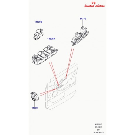 Land rover commutateur de mémoire siege Evoque (LR043902)