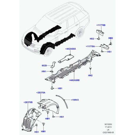 Land rover protec.-soubass.-bas de caisse Range L405 (LR043911)