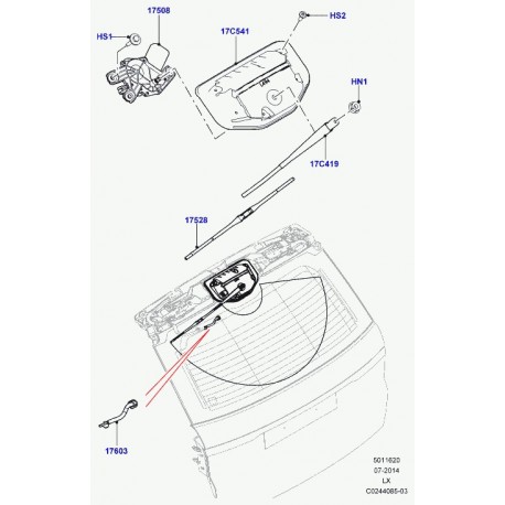 Land rover couvercle moteur d'essuie-glace Range Sport (LR043988)