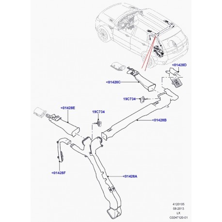 Land rover tubulure d'entree d'air Range Sport (LR044011)