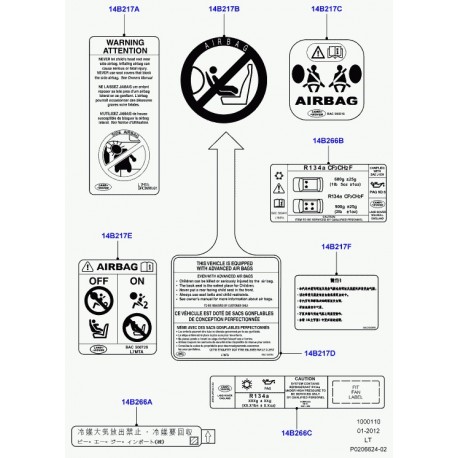 Land rover decalcomanie refrigerant Discovery 3, Range Sport (LR044163)