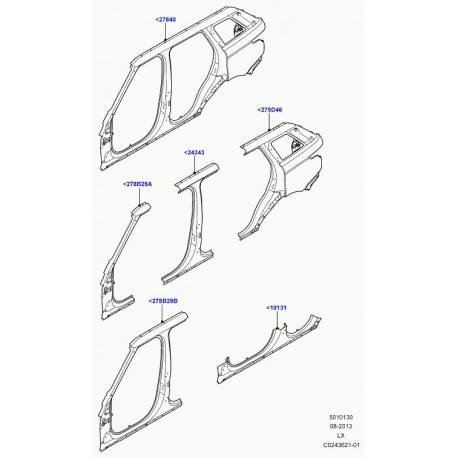 Land rover panneau lateral avant Range Sport (LR044375)