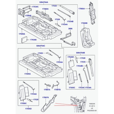 Land rover trousse d'outils Discovery 3 (LR044642)