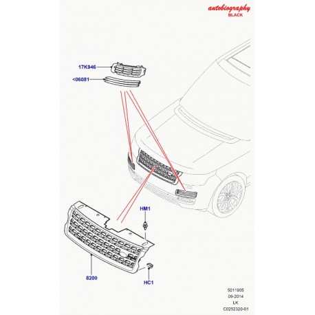 Land rover insert pare-chocs Range L405 (LR044734)