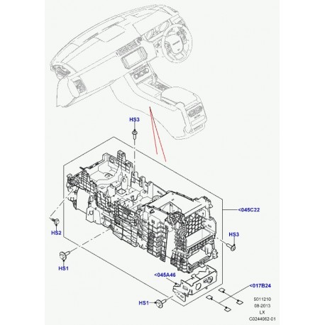 Land rover fourre-tout centralde plancher Range Sport (LR044747)