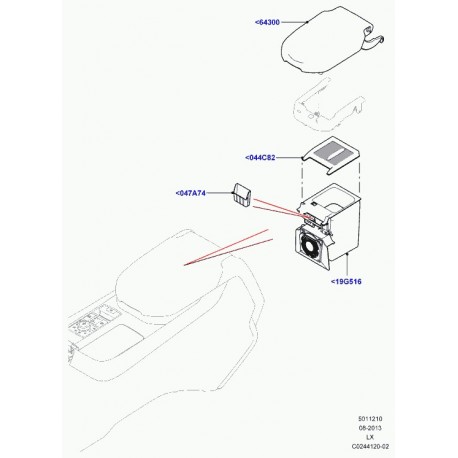 Land rover accoudoir couverclede console Range Sport (LR044750)