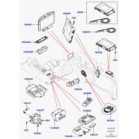 Land rover prise interface systeme audio Evoque et Range L405,  Sport (LR044901)